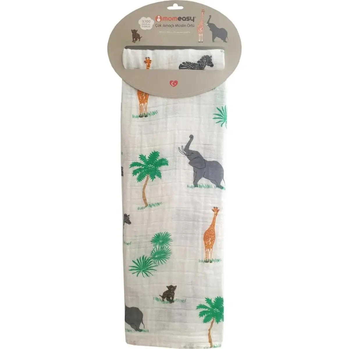 Momeasy Müslin Örtü Tekli 100x120cm Afrika