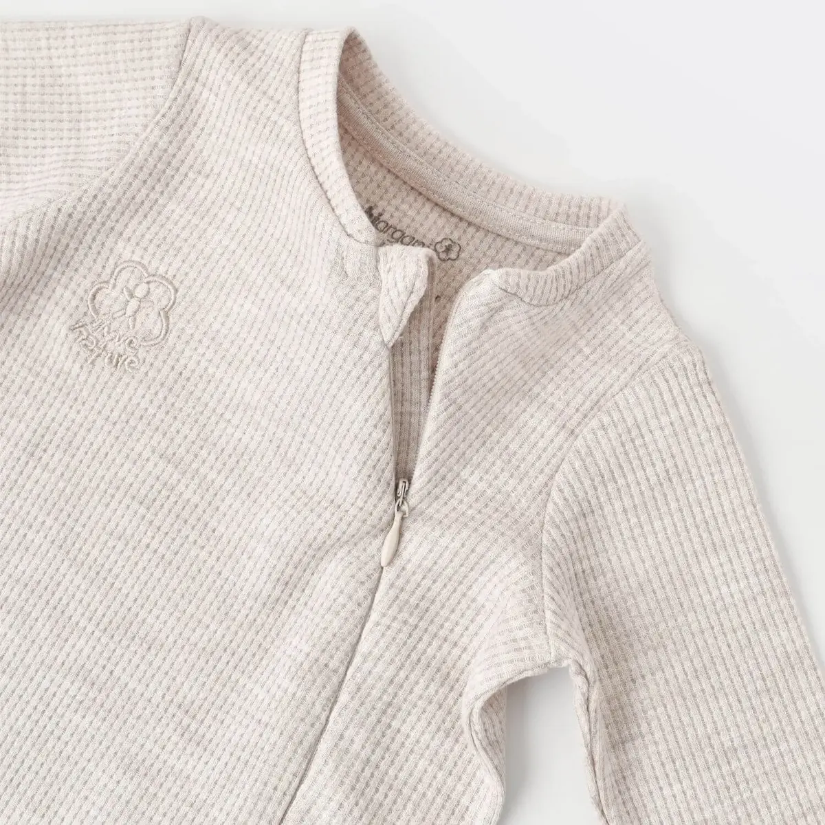 Bibaby Organik Tulum Fermuarlı Nature In Waffle Kahve Melanj