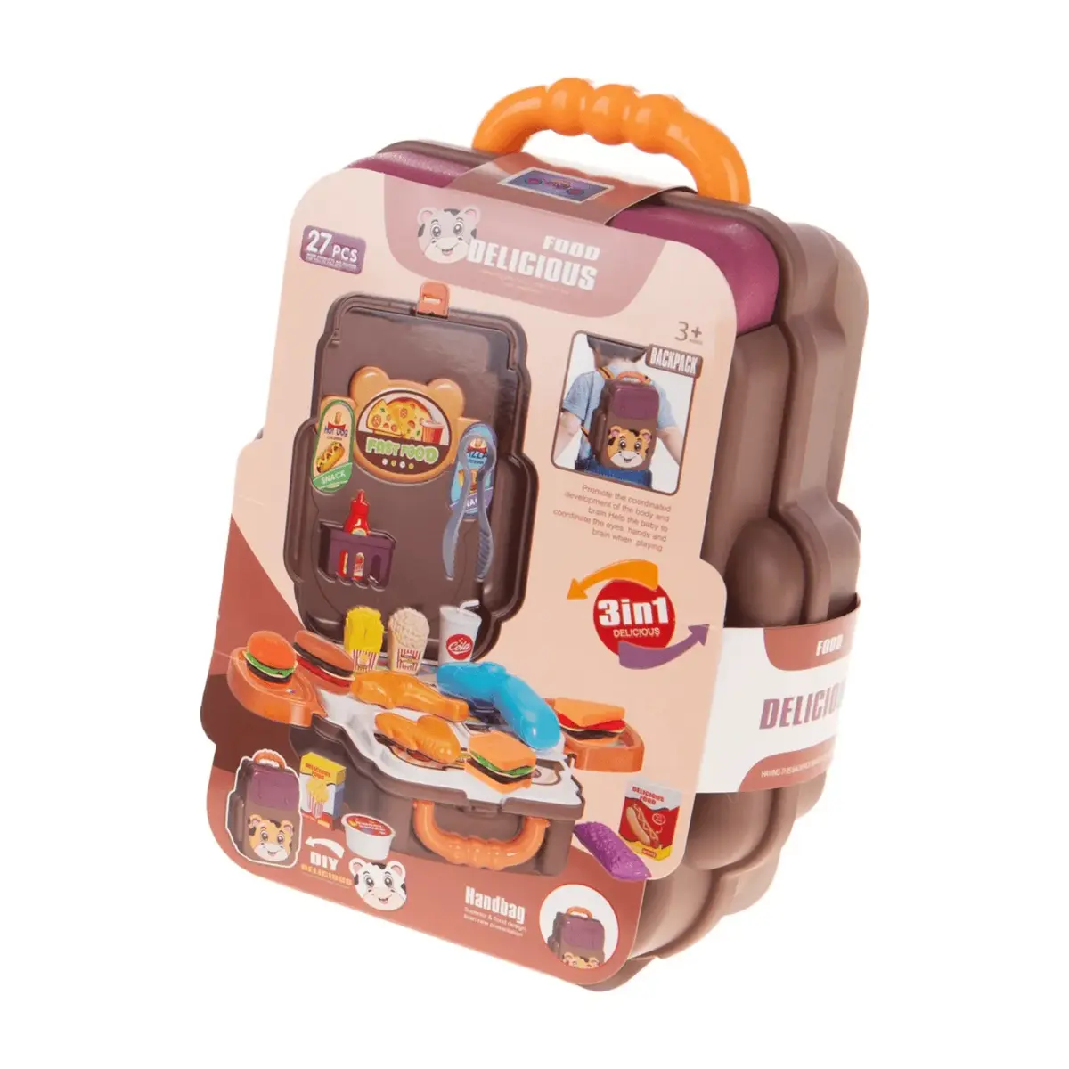 Aya Toys Kahve Sırt Çantası Lezzetli Yemekler 27 Parça