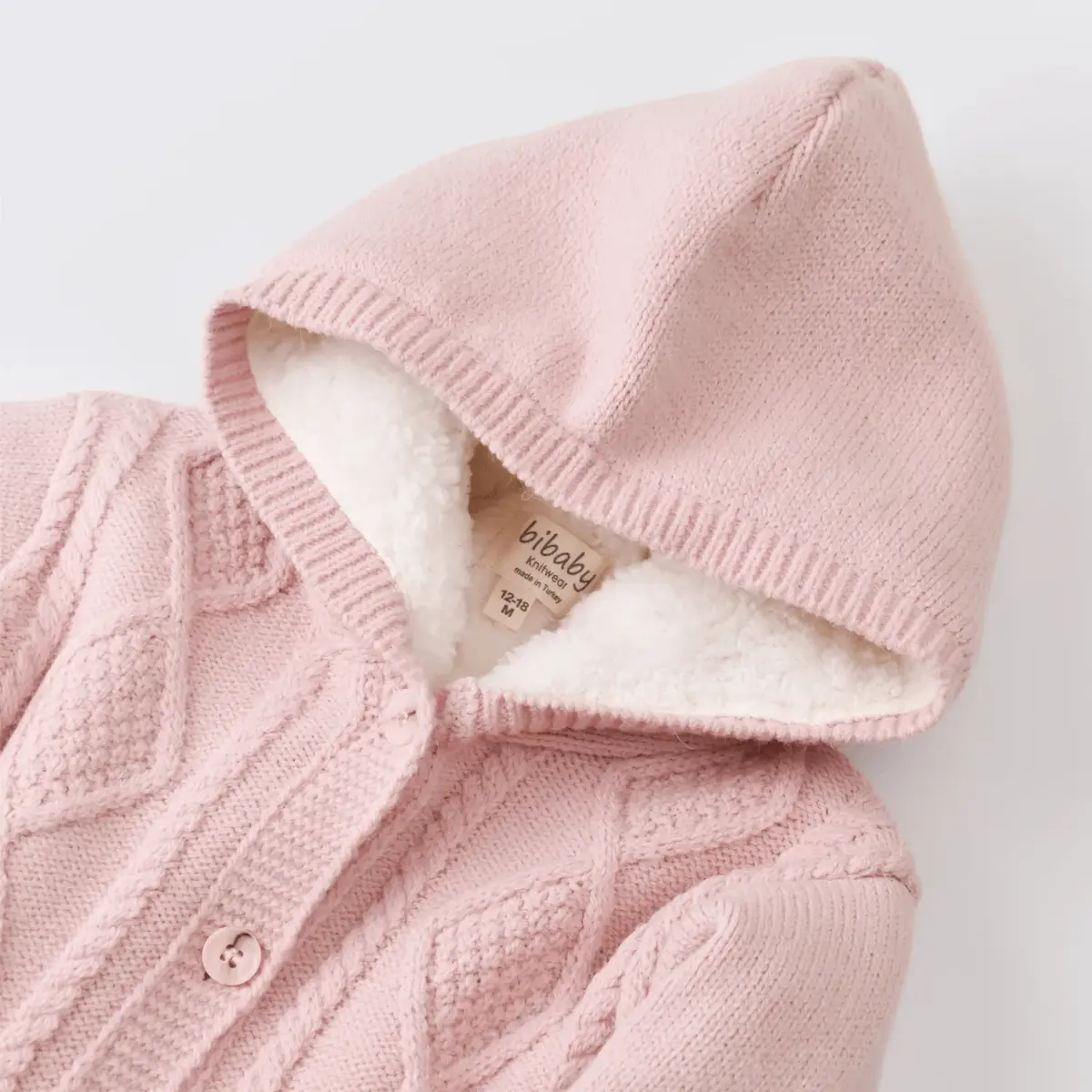 Bibaby Hırka Triko Desenli Welsoftlu Pembe