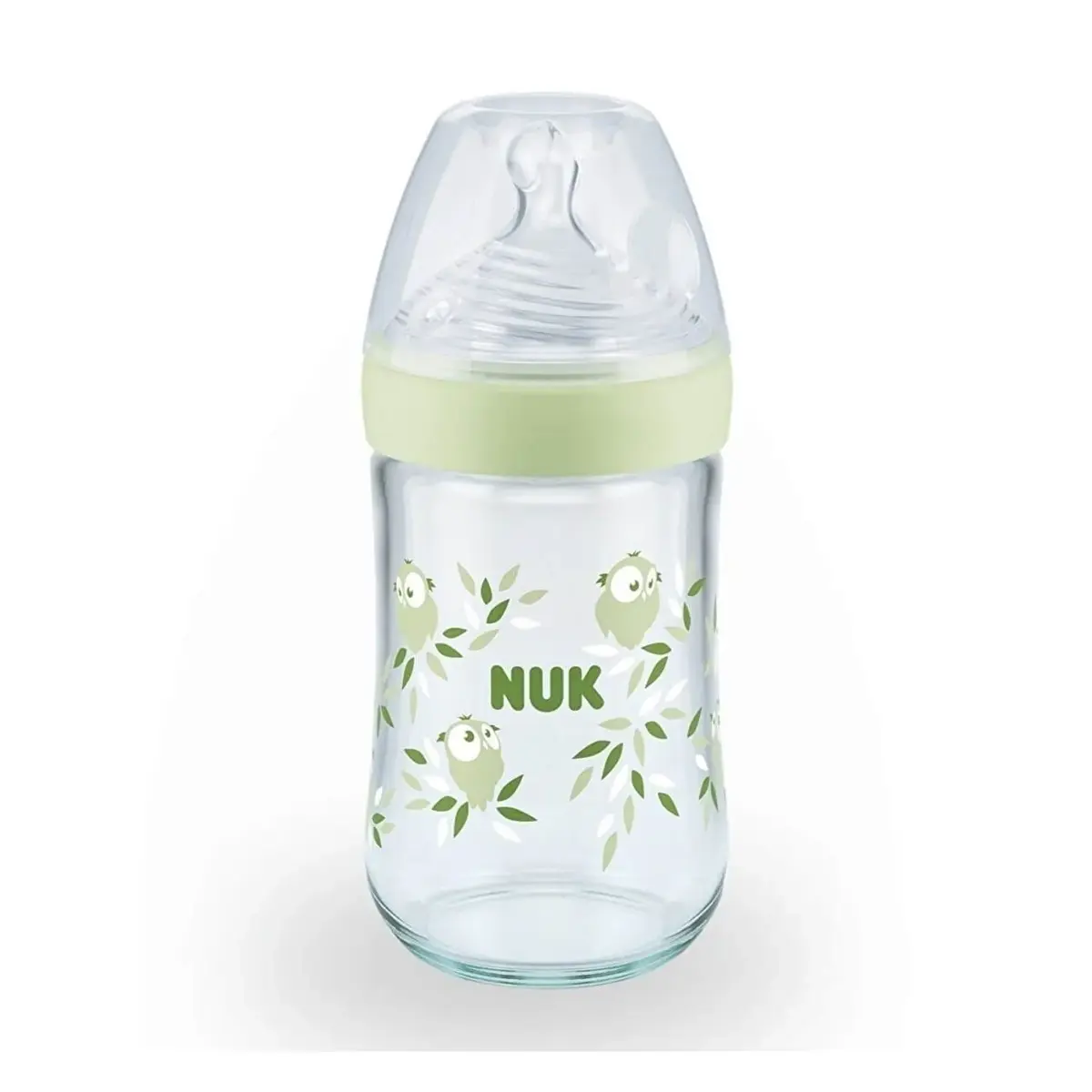 Nuk Nature Sense Isı Göstergeli Cam Biberon 240 ml Yeşil