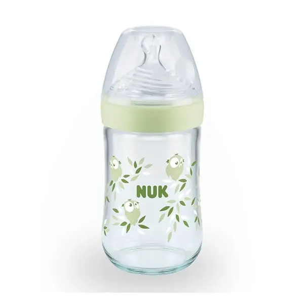 Nuk Nature Sense Isı Göstergeli Cam Biberon 240 ml Yeşil