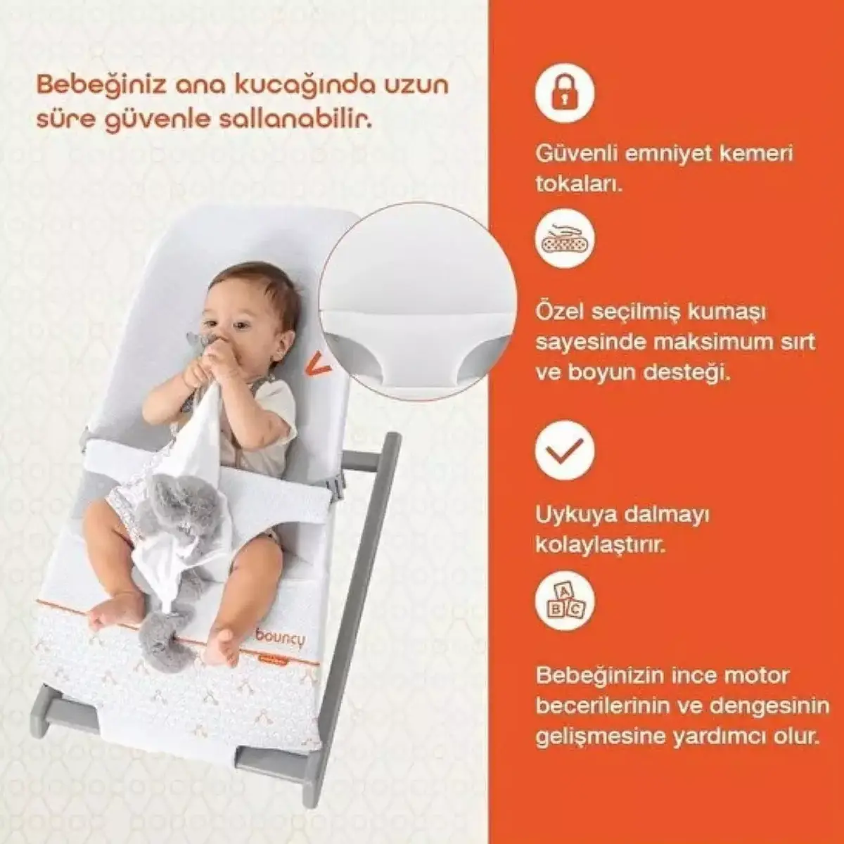 Gezenbebe Bouncy Ev Tipi Ana Kucağı Powder