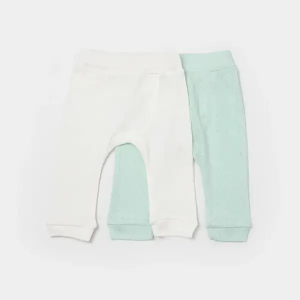 Bibaby Pantolon Patiksiz 2li Jakarlı Nil - Ekru