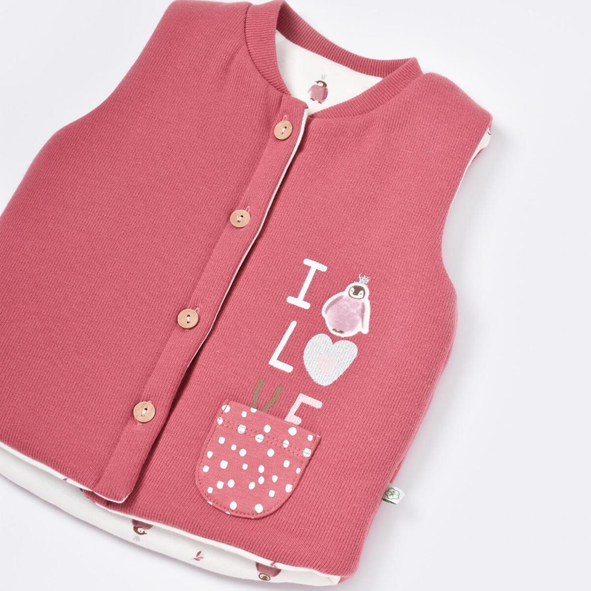Bibaby Organik Yelek Little Love Rose Dry