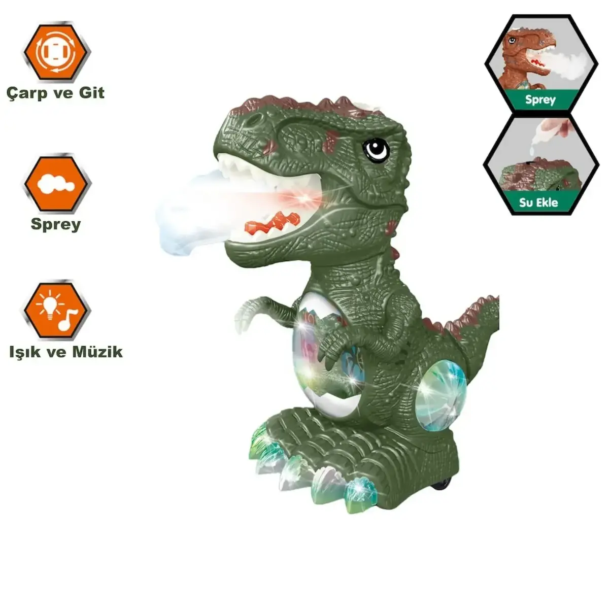 Vardem Işıklı Müzikli Hareketli Buhar Çıkartan Dinozor