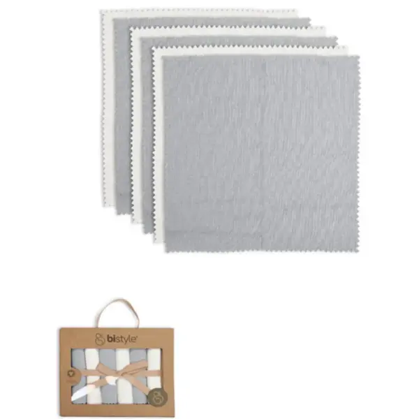 Bistyle Mendil 6lı Penye Colours Kutulu Ekru - Gri