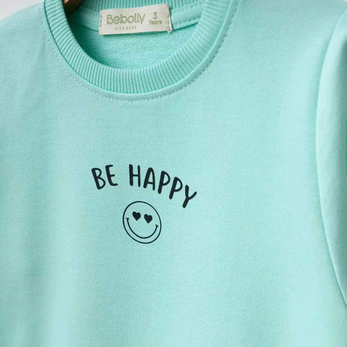 Bebolly 2li Takım Be Happy Baskılı Mint