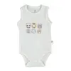 Bibaby Atlet Body Jakarlı Cute Six Animals Ekru Üç Nokta
