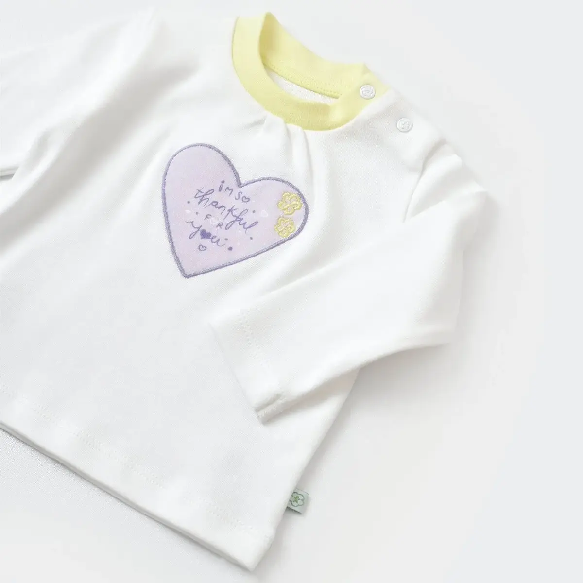 Bibaby Organik Sweatshirt Love You Baby Yellow Lavander