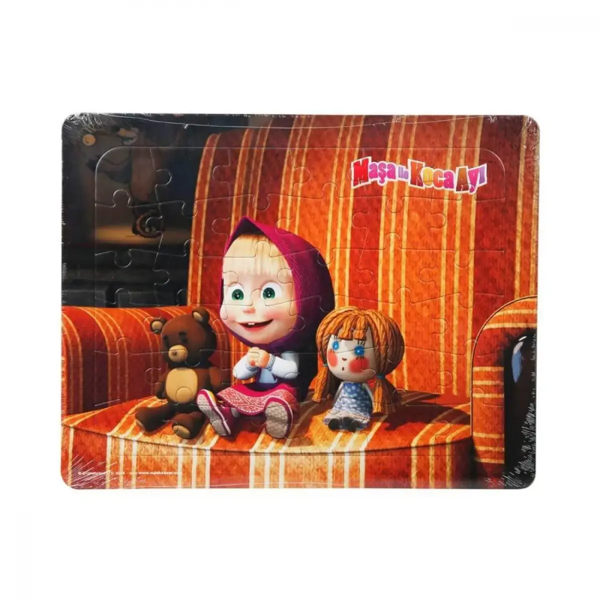Frame Puzzle Masha Oyuncaklarıyla Oturuyor 36 Parça