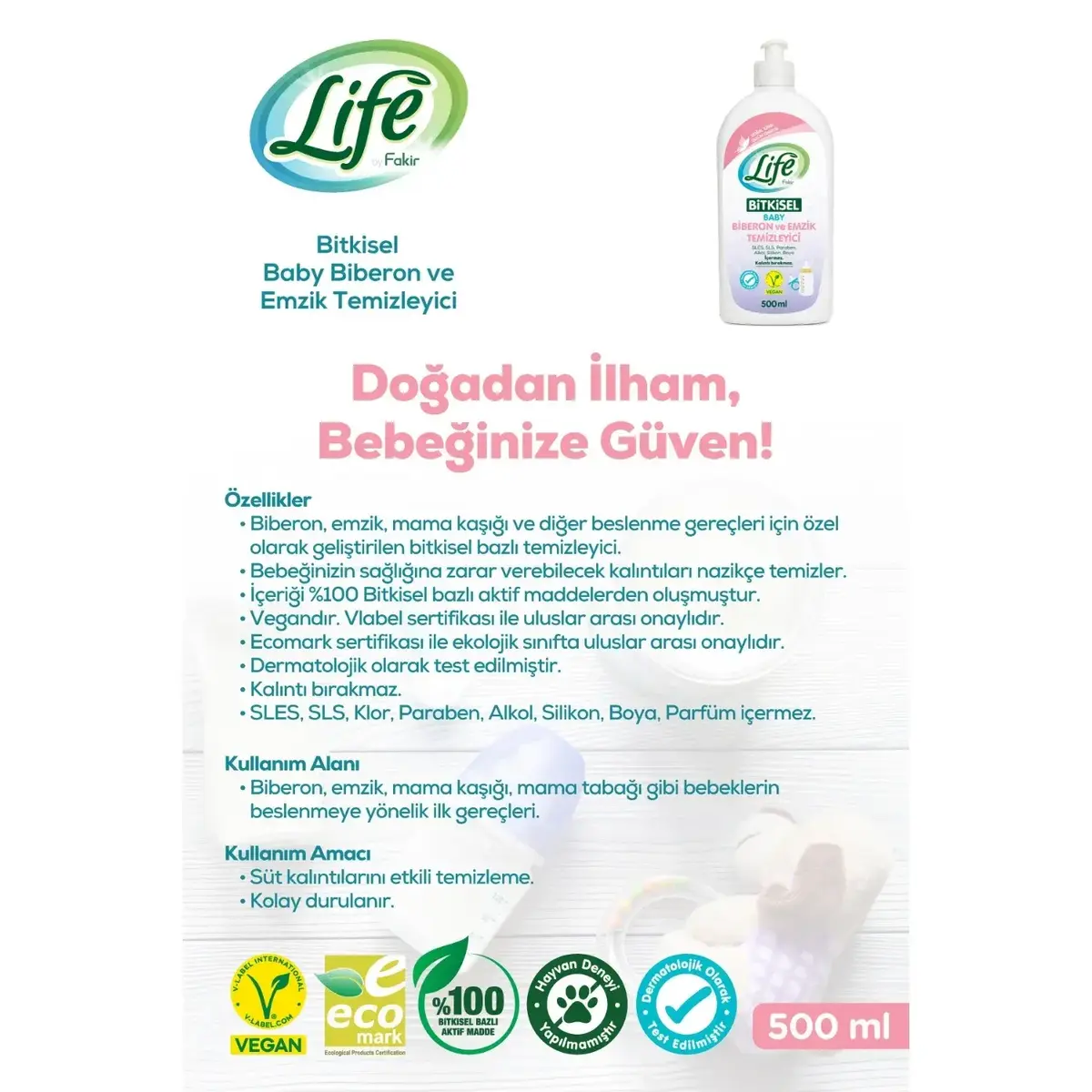 Life by Fakir Biberon Temizleyici 500ml