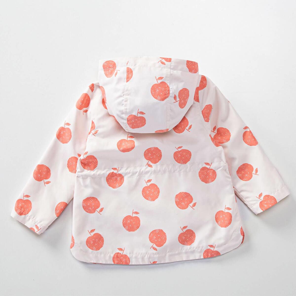 Midimod Yağmurluk Elma Baskılı Ekru