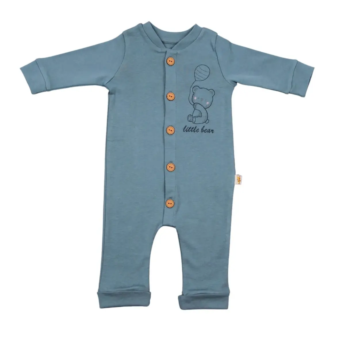 Mini Damla Tulum Düğmeli Penye Petrol Mini Damla Tulum Düğmeli Penye Petrol