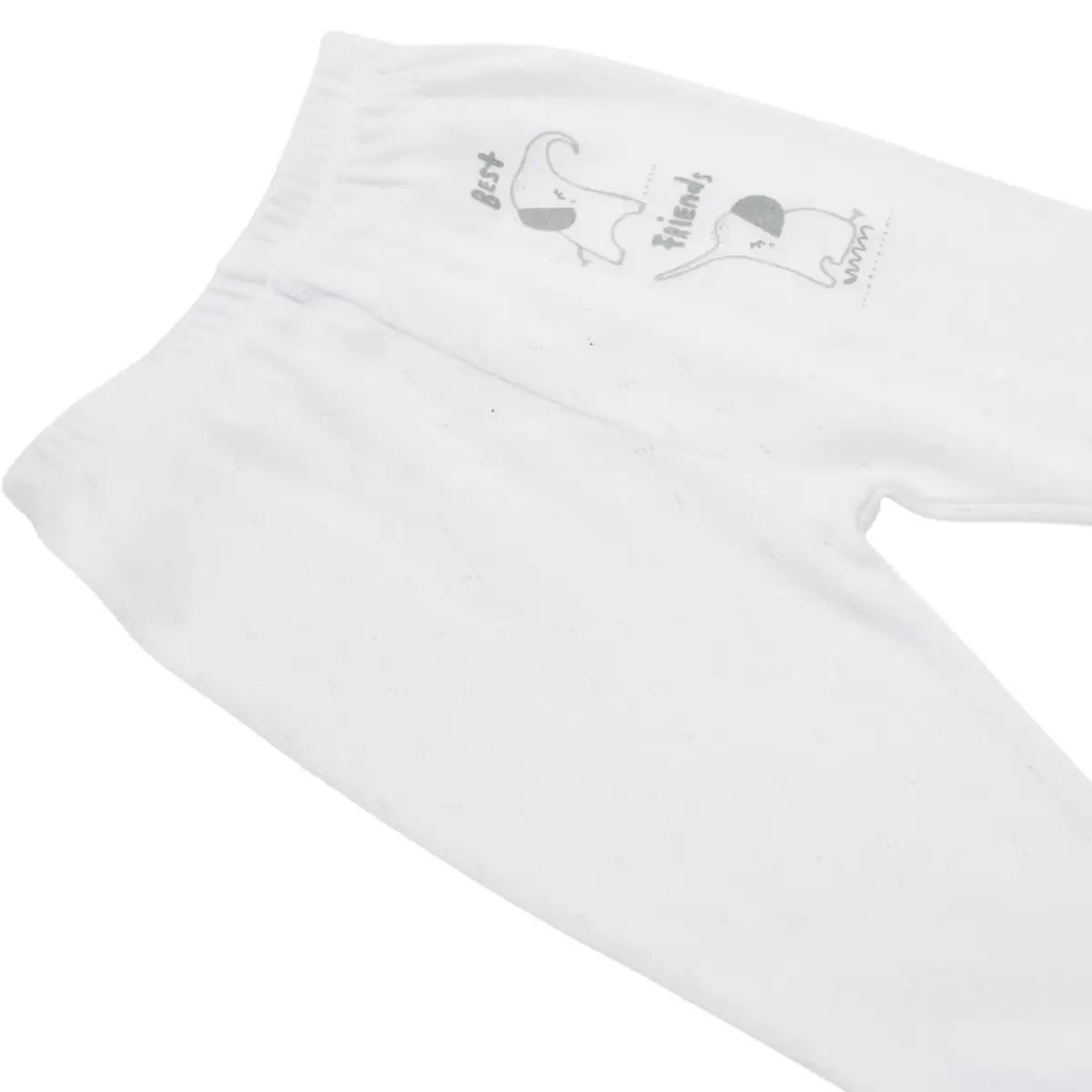 Bibaby Pantolon Patikli Best White Friends Beyaz