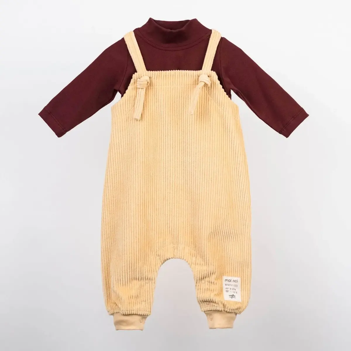 Moi Noi Salopet Kadife Bağcıklı Bej Moi Noi Salopet Kadife Bağcıklı Bej