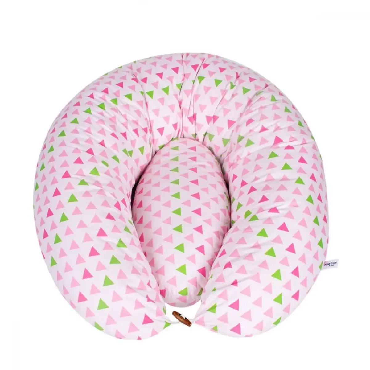 Sevi Bebe Yastıklı Anne Bebek Minderi Pembe Üçgen Sevi Bebe Yastıklı Anne Bebek Minderi Pembe Üçgen