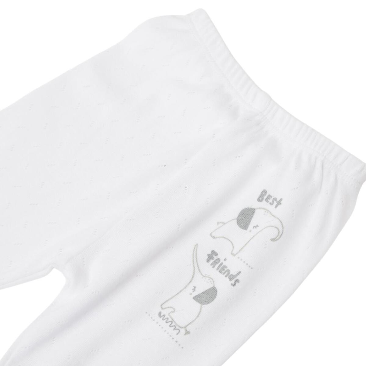 Bibaby Pantolon Patikli Best White Friends Beyaz
