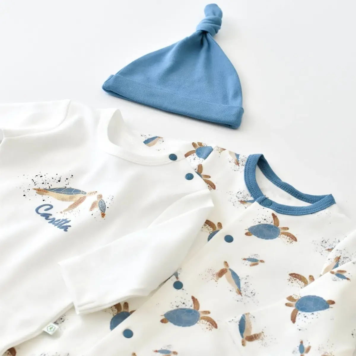 Bibaby Organik Tulum Takımı Tüllü Caretta In Live Ekru - İndigo