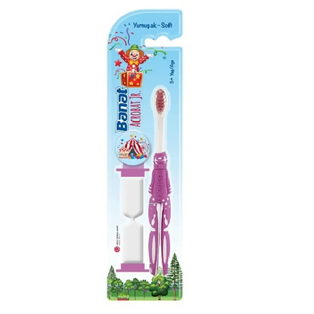 Banat Acrobat Jr Çocuk Diş Macunu 35 ml,Çocuk Diş Fırçası Kum Saatli Soft Acrobat Jr. 5+ Yaş