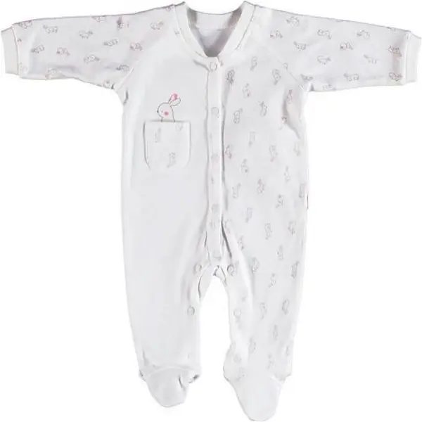 Bibaby Organik Tulum Rabbit Girl Reglan Ekru - Pembe