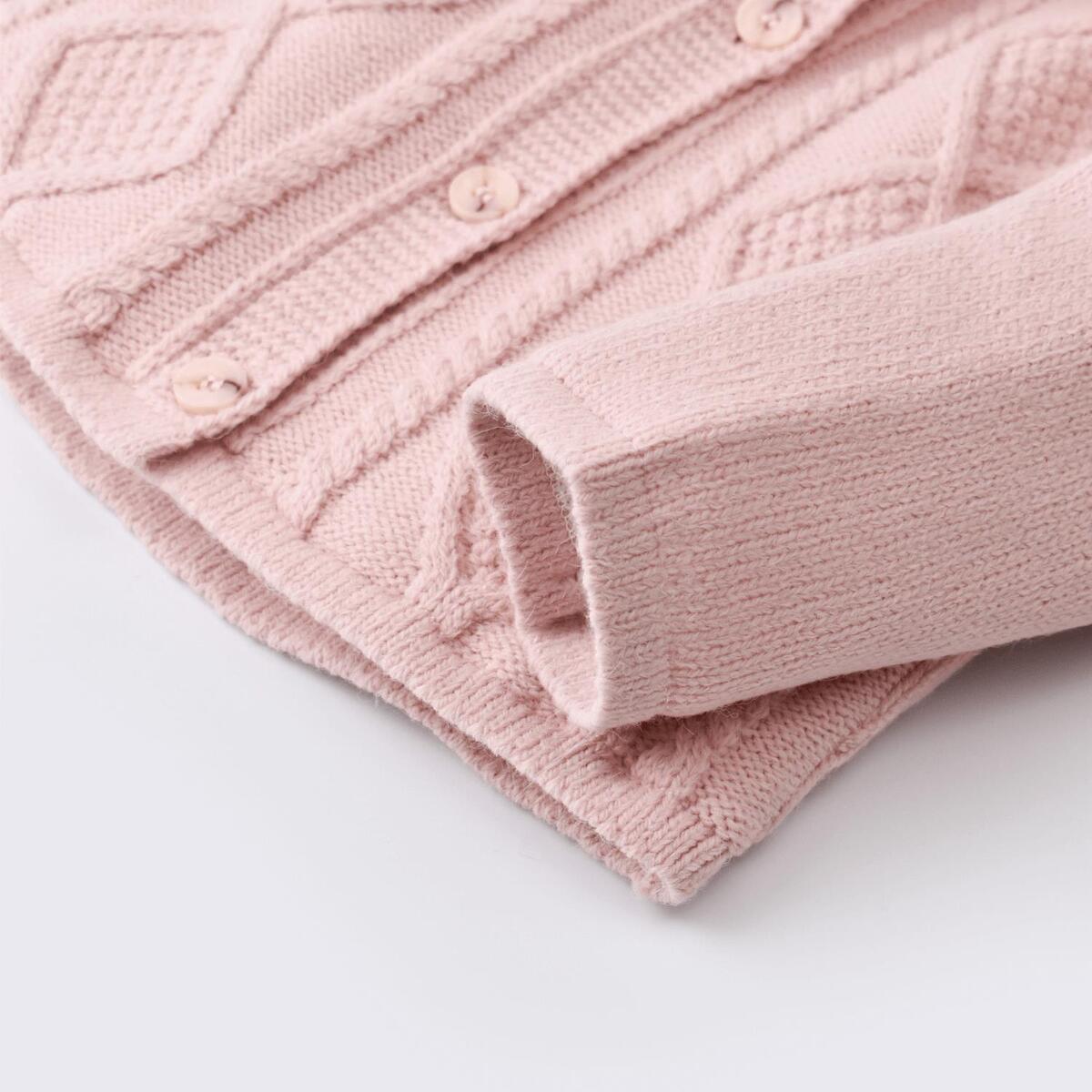 Bibaby Hırka Triko Desenli Welsoftlu Pembe