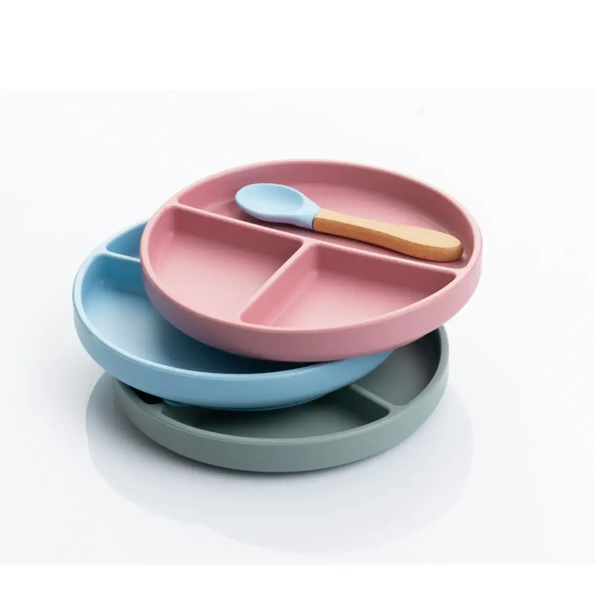 BM Care Porsiyon Vakumlu Mama Tabağı-Mavi