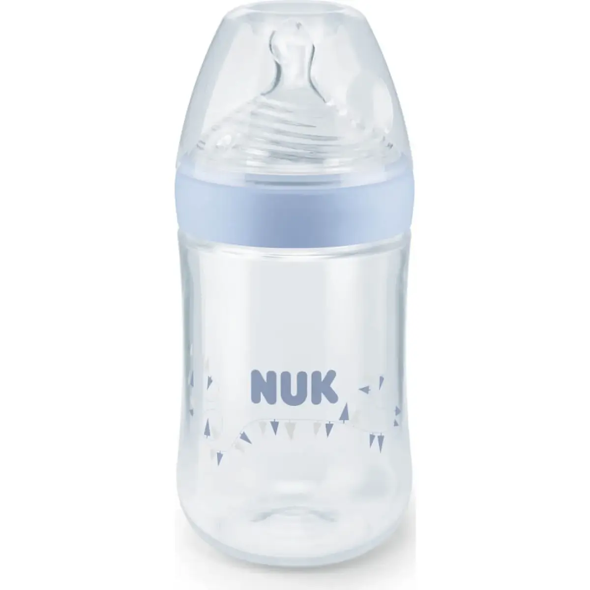 Nuk Silikon Emzikli Nature Sense PP Biberon 260 ml Mavi
