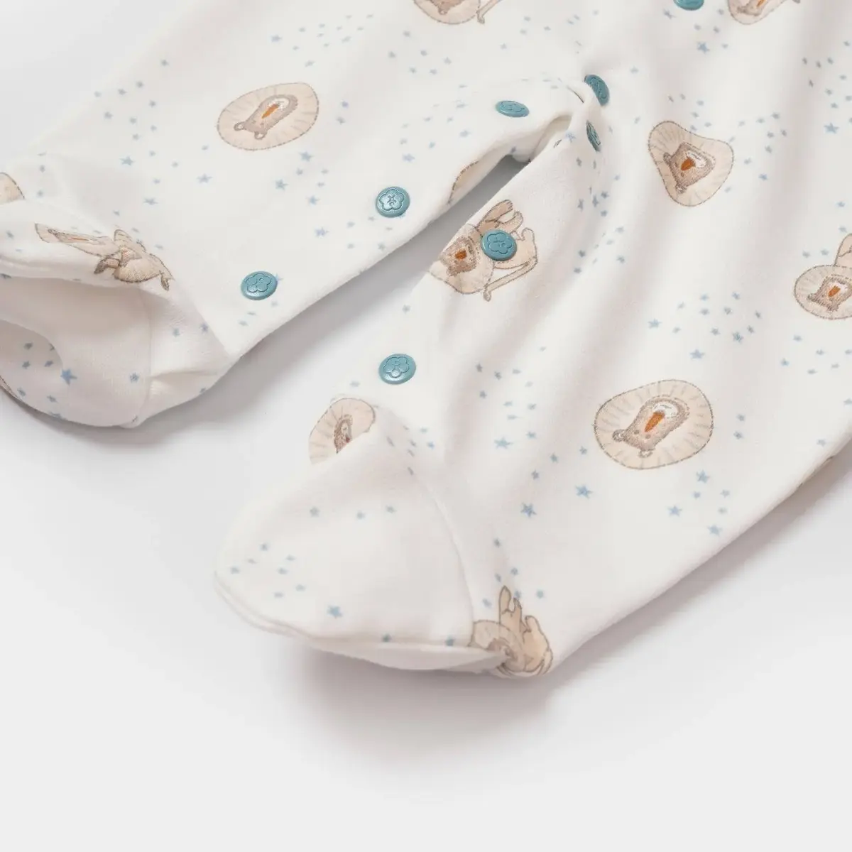 Bibaby Organik Tulum Brave Lion Ekru - Turkuaz