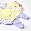Bibaby Organik Zıbın Takımı Battaniyeli Tüllü Love You Baby Yellow Lavander
