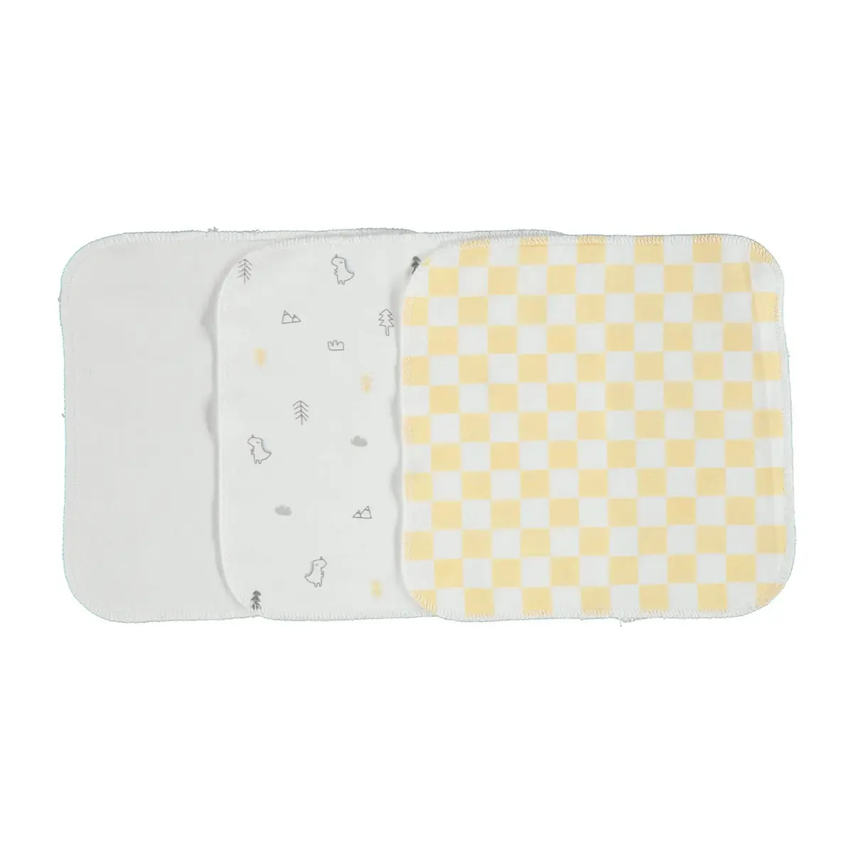 Bibaby Organik Mendil 6lı Penye Desenli Sarı