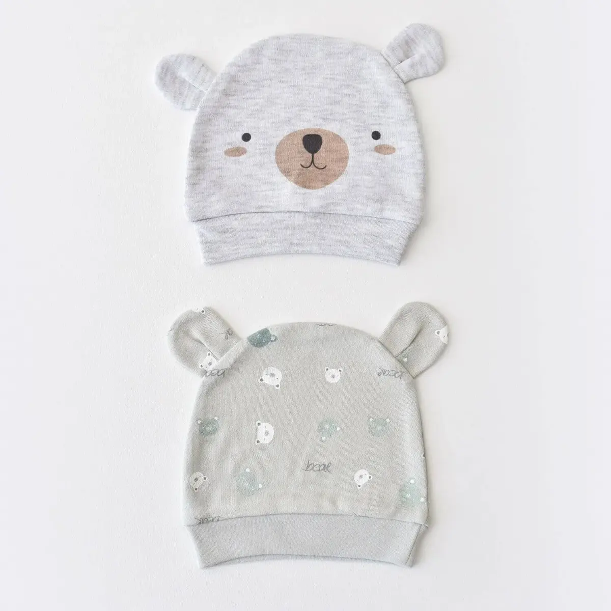 Bibaby Organik Şapka 2li Hug Me Bear Kar Melanj