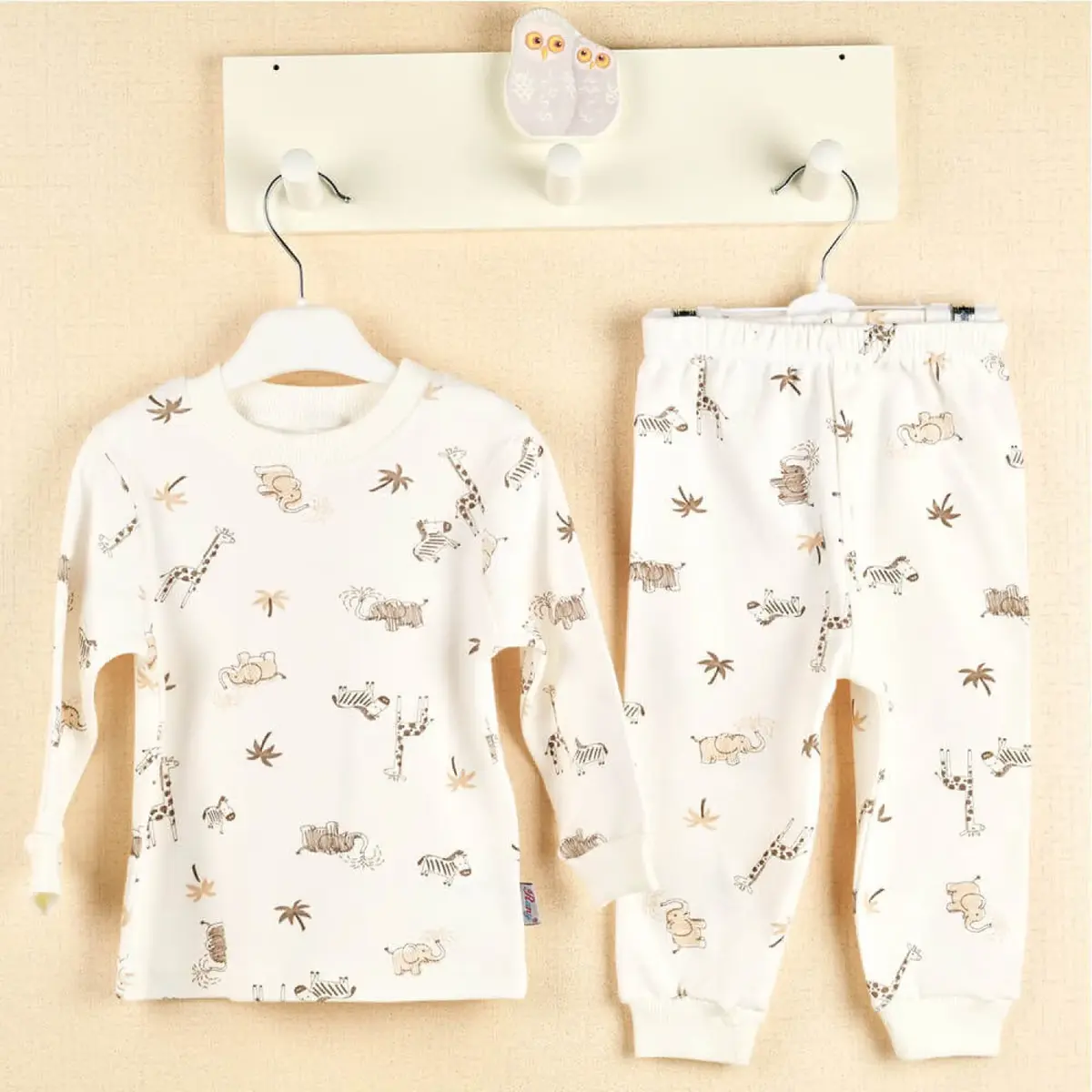Rany Baby Kids Pijama Takımı Safari Kahverengi Rany Baby Kids Pijama Takımı Safari Kahverengi