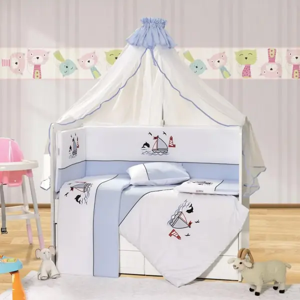Tofin Bebek Uyku Seti Marine 60x120 Mavi