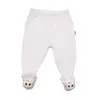 Mini Damla Pantolon Patikli Düz Oyuncaklı Beyaz