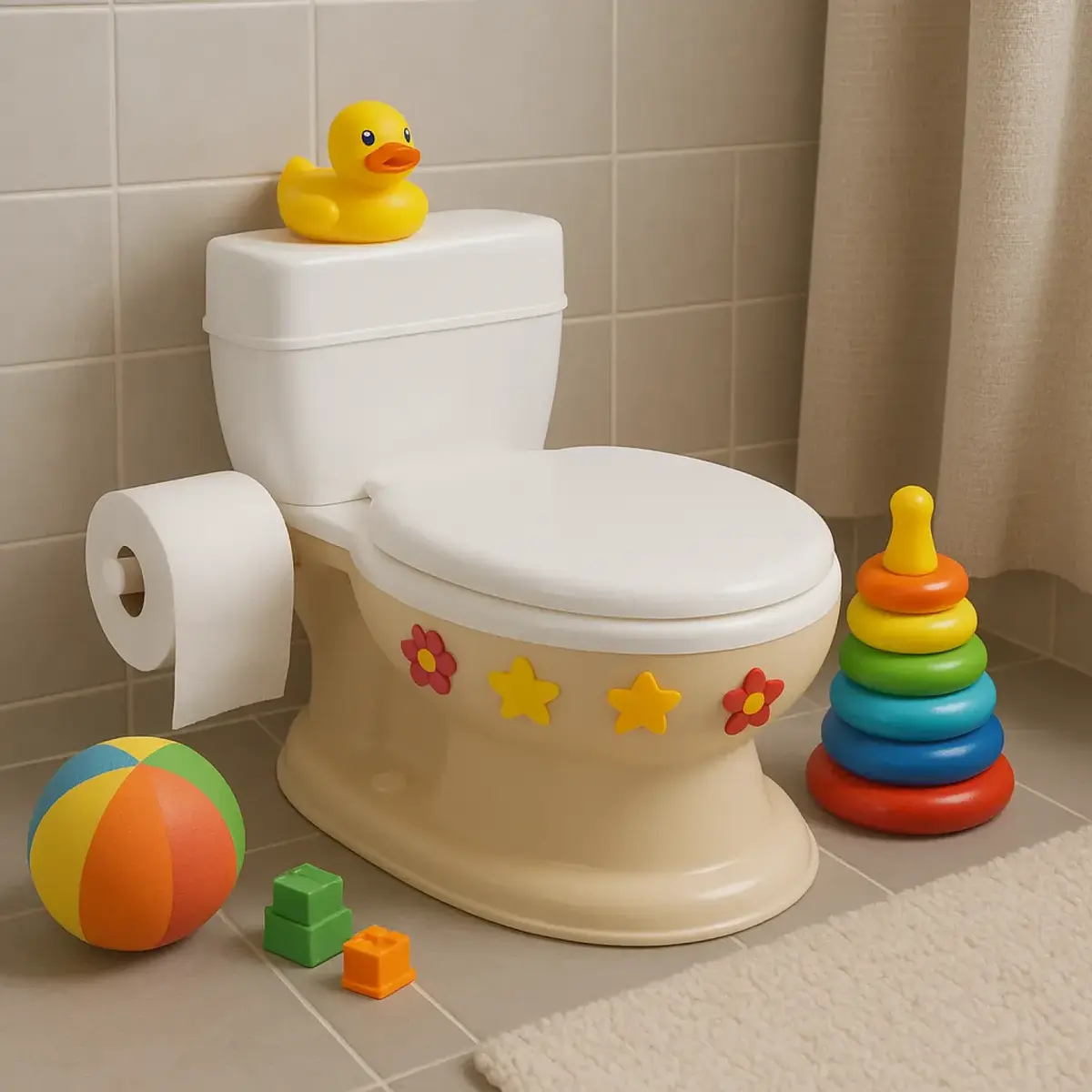 Dolu Nuve Eğitici Lazımlık Bej-Beyaz