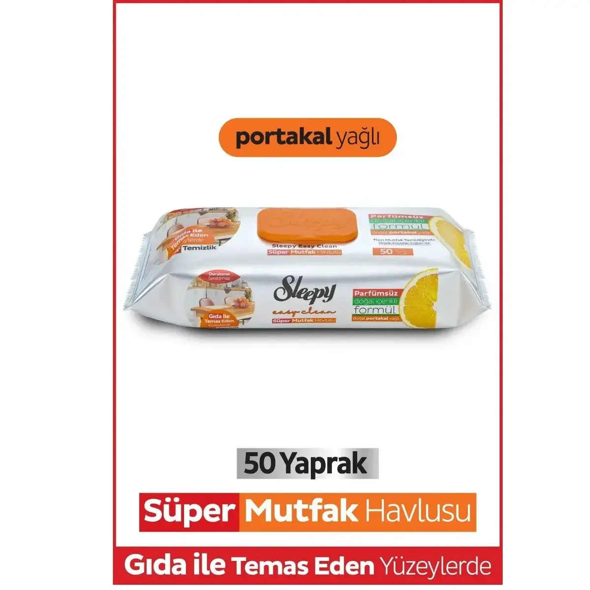 Sleepy Mutfak Havlusu Portakal 50li
