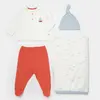 Bibaby Organik Zıbın Takımı Battaniyeli Tüllü Sun Lets Sail Ekru - Mavi