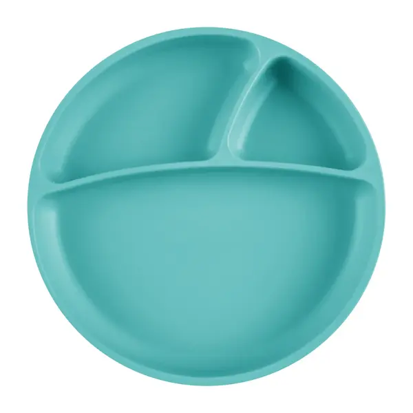 OiOi Vakum Tabanlı Silikon Tabak Porsiyon 6+ Ay Aqua Green