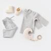 Bibaby Organik 2li Takım Nature In Waffle Gri Melanj