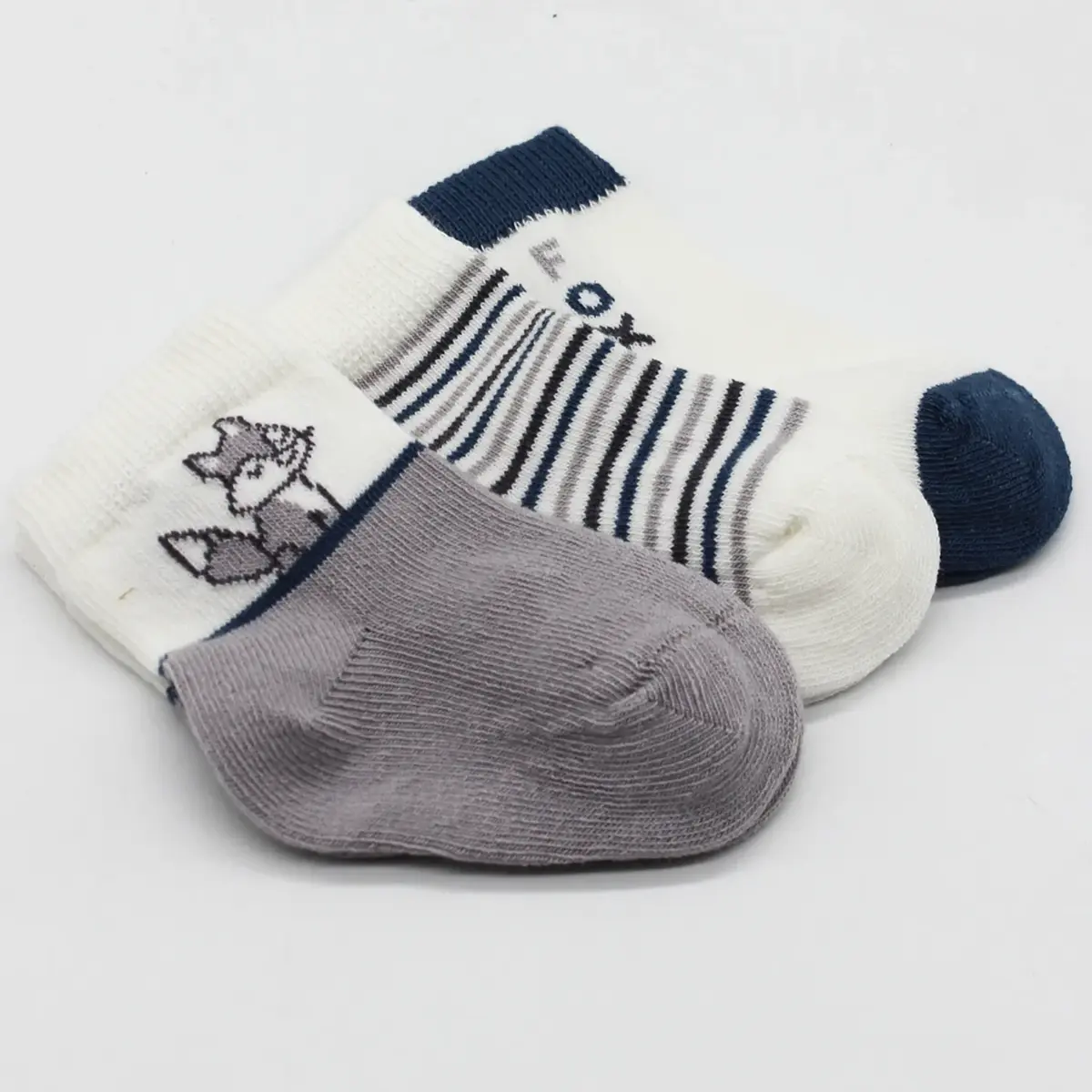 Bibaby Çorap Soket 3lü Bistyle Fox Penye Gri
