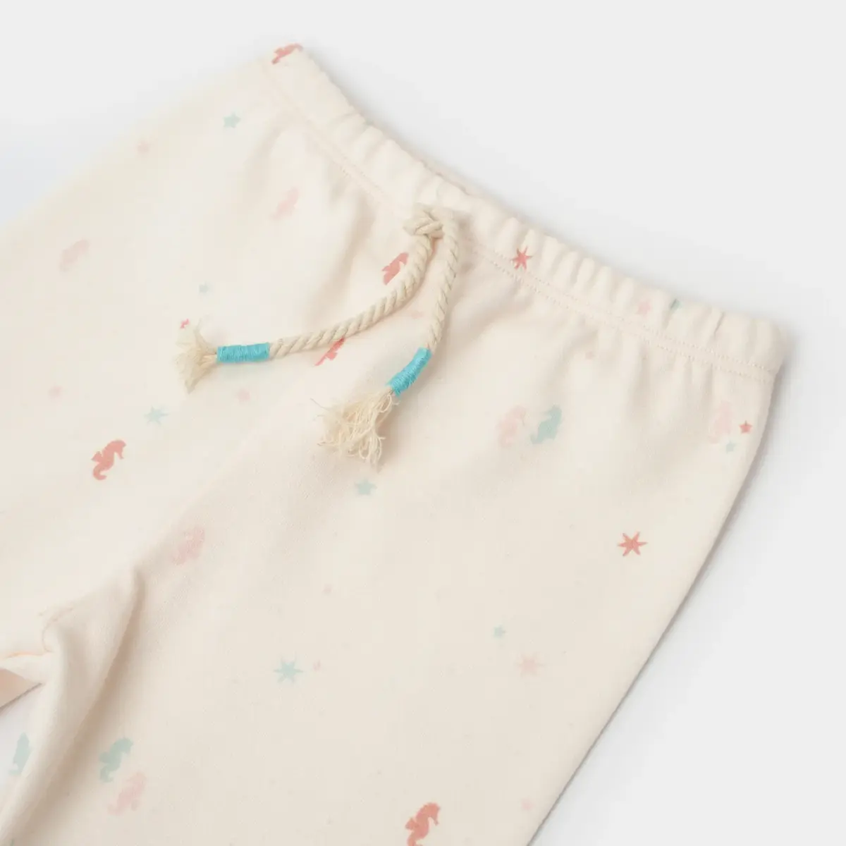 Bibaby Organik Pantolon Patikli Save The Seahorse Bej - Mint