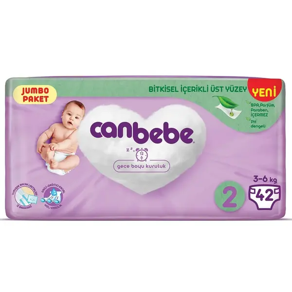 Canbebe Bebek Bezi 2 Beden Mini 3-6 Kg 42li Jumbo Paket