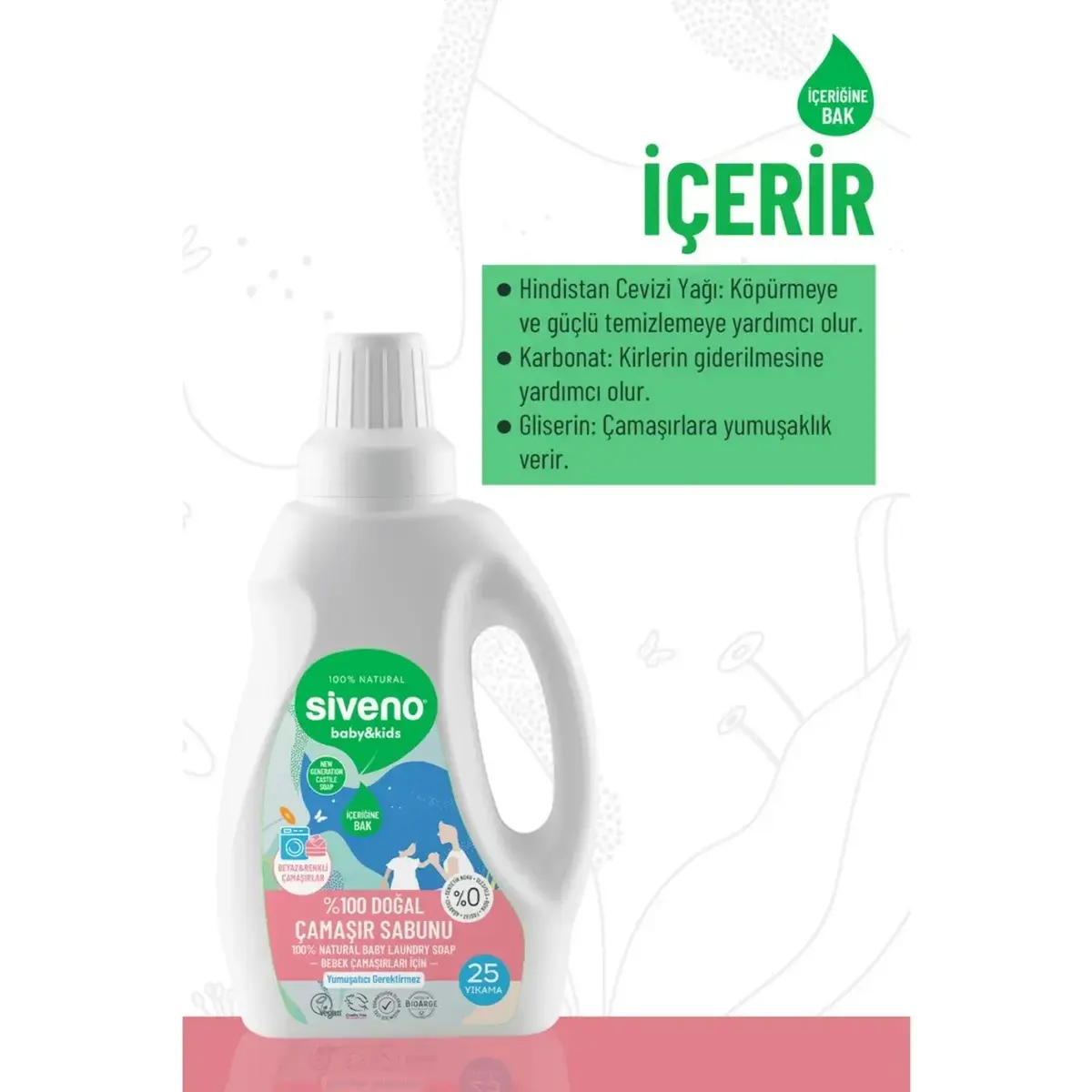 Siveno Baby Doğal Çamaşır Sabunu 750 ml x3