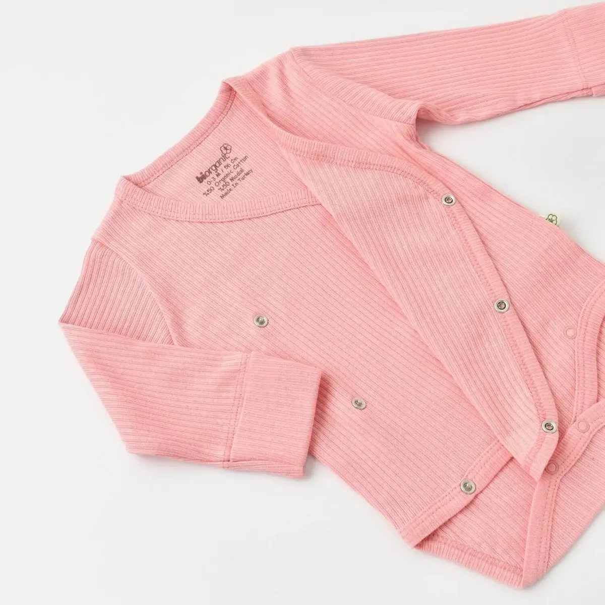 Bibaby Organik Body Kruvaze Eldivenli Soft Modal Pembe