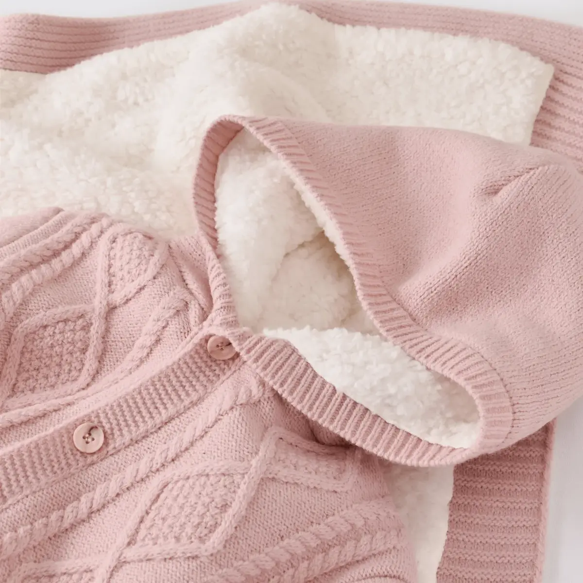 Bibaby Tulum Triko Welsoft Desenli Pembe