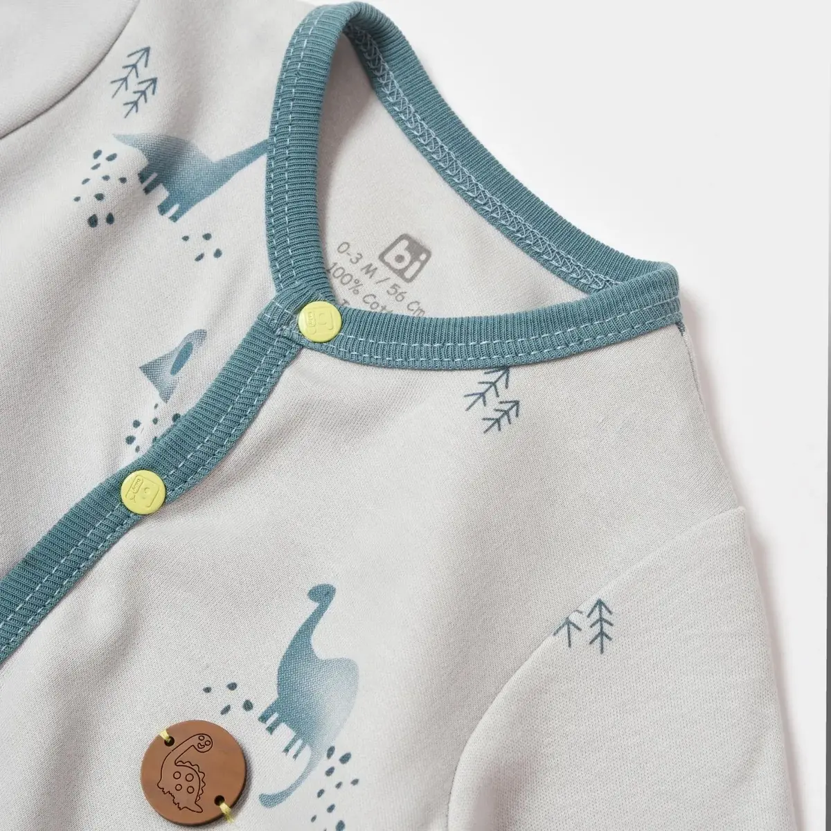 Bibaby Tulum Çoraptolon My Little Dinosaur Gri - Petrol