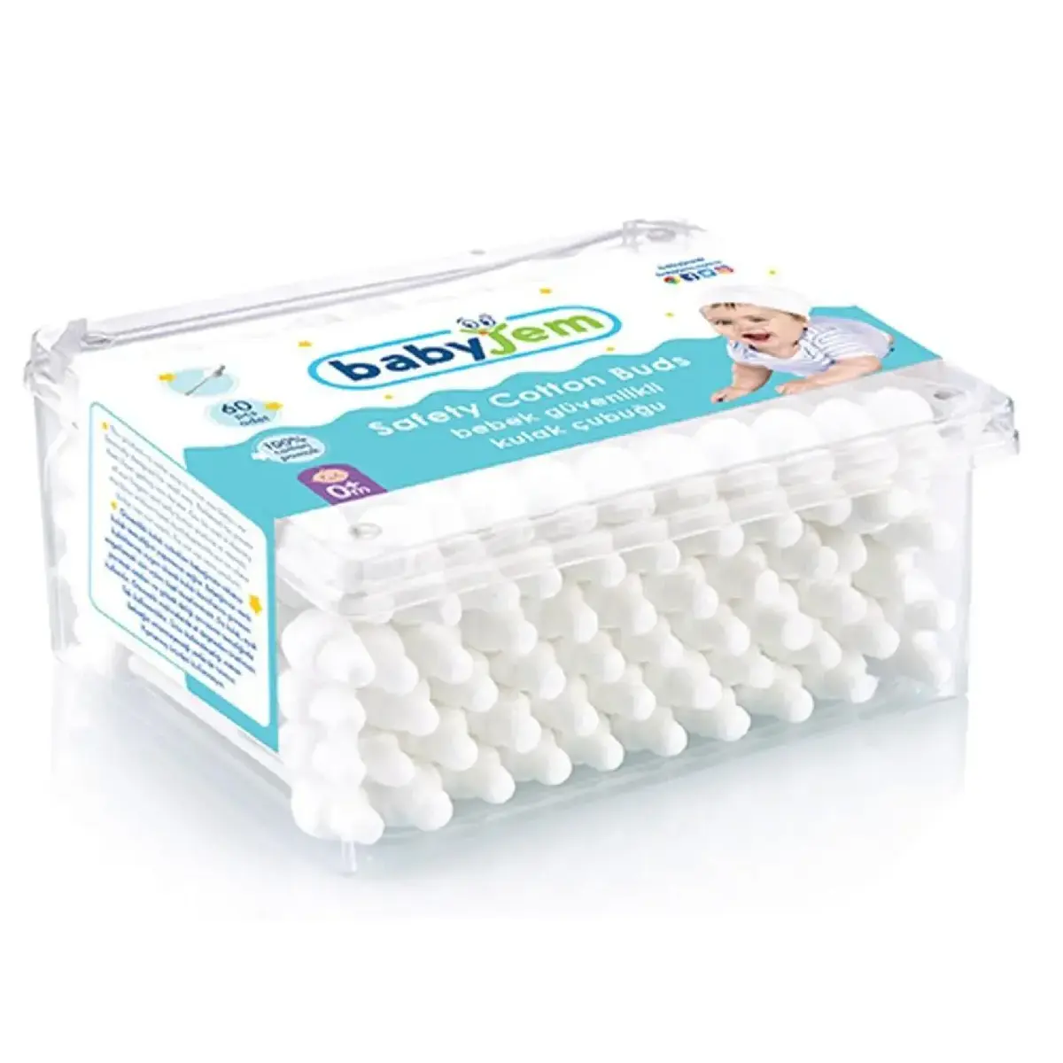 Babyjem Emniyetli Kulak Temizleme Çubuğu 60lı