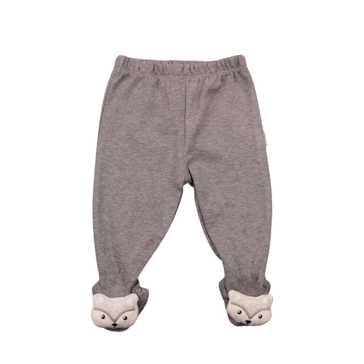 Mini Damla Pantolon Patikli Düz Oyuncaklı Gri