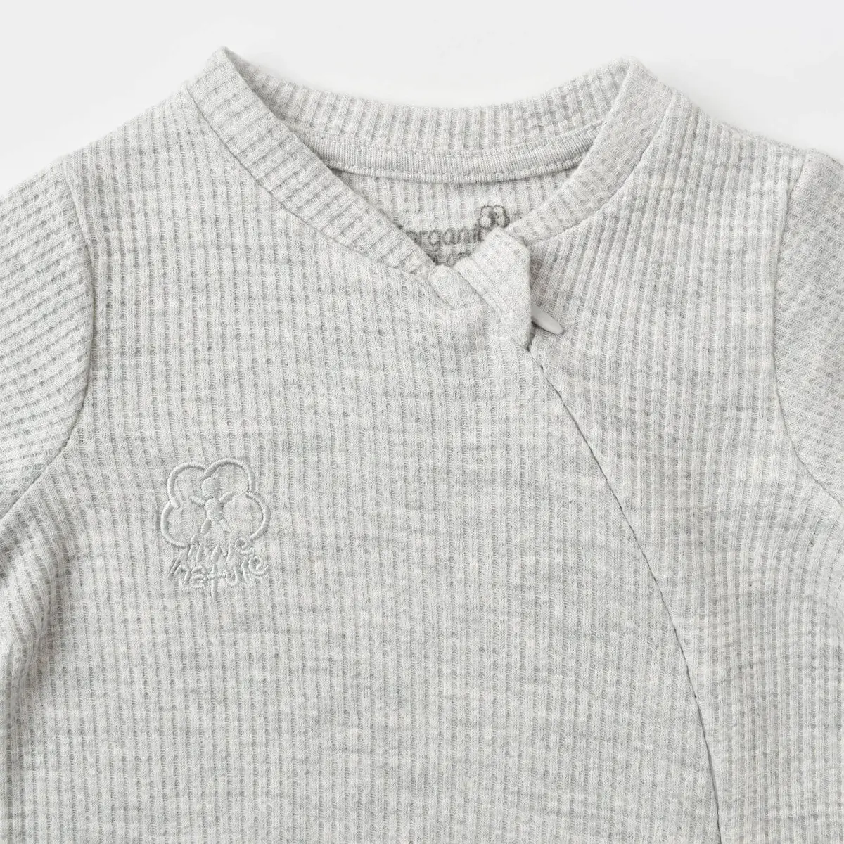 Bibaby Organik Tulum Fermuarlı Nature In Waffle Gri Melanj